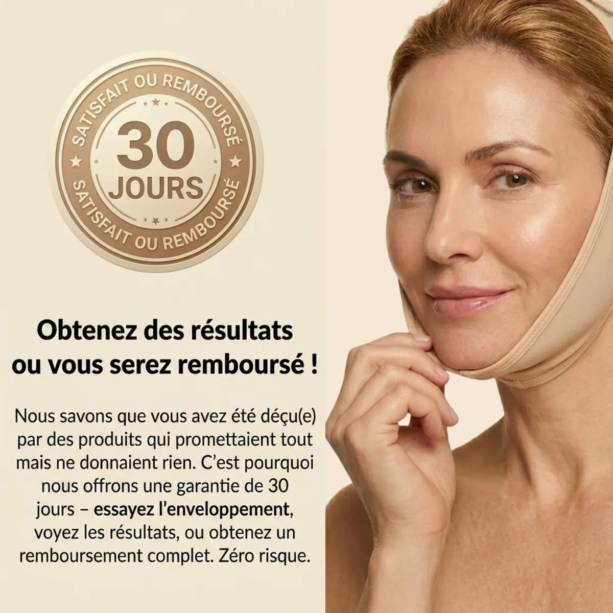 Le masque qui sculpte le visage et la mâchoire.