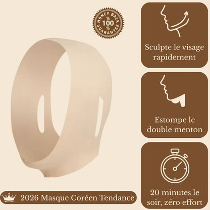 Le masque qui sculpte le visage et la mâchoire.