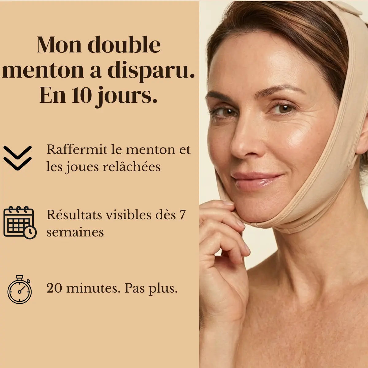 Le masque qui sculpte le visage et la mâchoire.