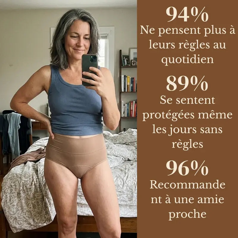 Culotte Menstruelle 3 Couches, Anti-Fuites, Flux Abondants, Port Quotidien