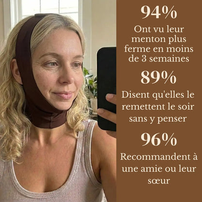 Le masque qui sculpte le visage et la mâchoire.