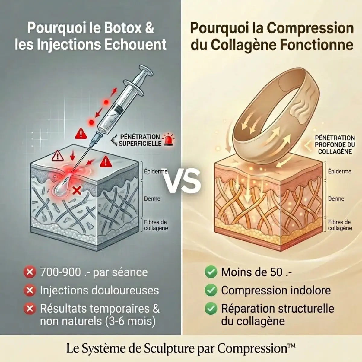 Le masque qui sculpte le visage et la mâchoire.
